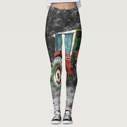 Old International Traktor Painterly Leggings (Vorderseite)