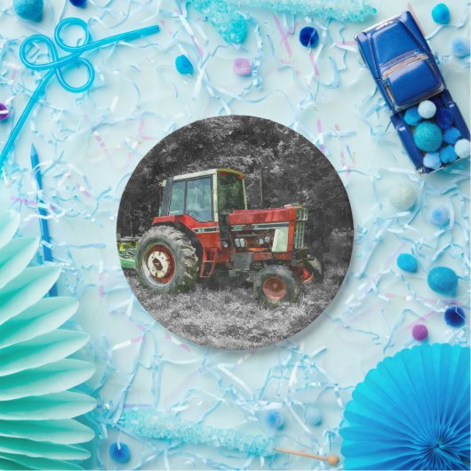 Old International Traktor Painterly Pappteller (Party)