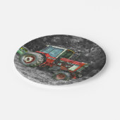 Old International Traktor Painterly Pappteller (Schrägansicht)