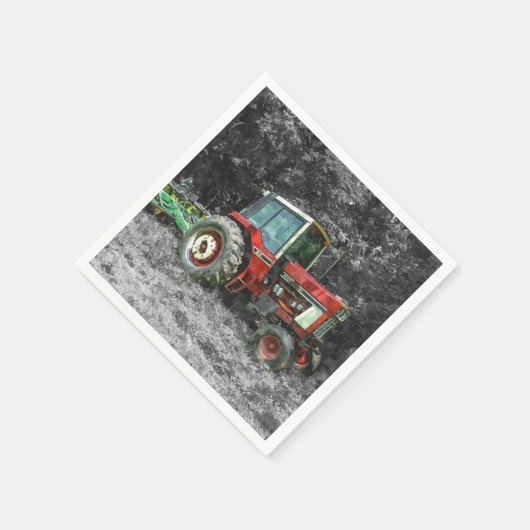 Old International Traktor Painterly Serviette (Ecke)