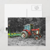 Old International Traktor Painterly Vielen Dank Postkarte (Vorne/Hinten)