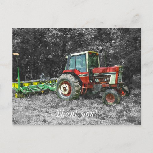 Old International Traktor Painterly Vielen Dank Postkarte (Vorderseite)