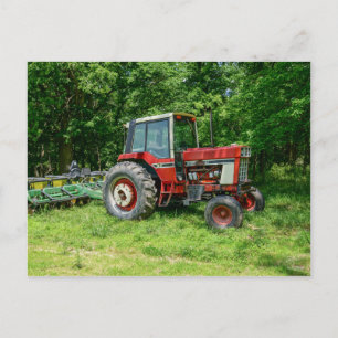 Old International Traktor Postkarte