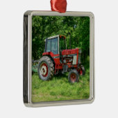 Old International Traktor Silbernes Ornament (Rechts)