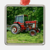 Old International Traktor Silbernes Ornament (Vorne)