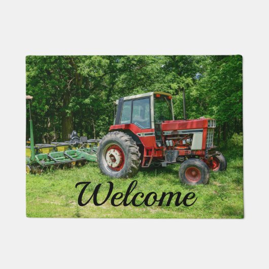 Old International Traktor Welcome Doormat Fußmatte (Vorderseite)