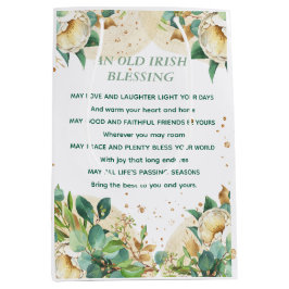 Old Irish Blessing on Gold Dust and Roses Mittlere Geschenktüte