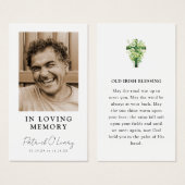 Old Irish Blessing Photo Prayer Card (Vorne & Hinten)