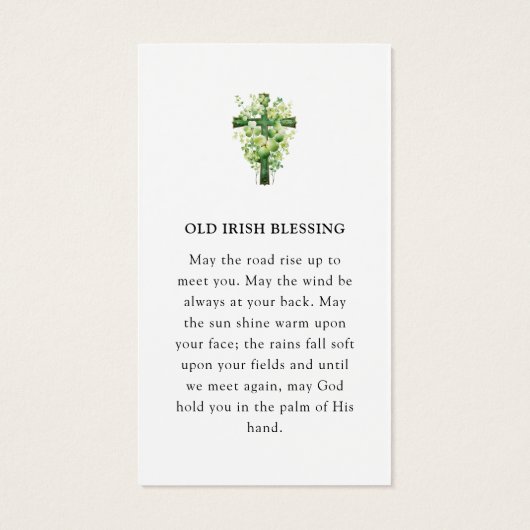 Old Irish Blessing Photo Prayer Card (Rückseite)