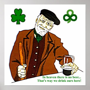 Old Irish Drinker Poster