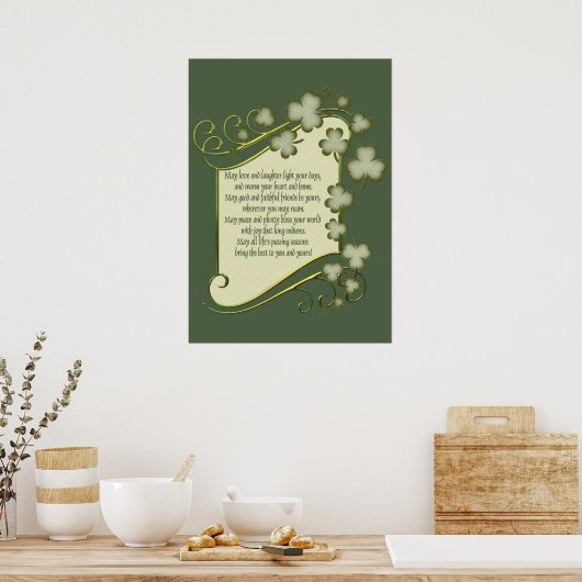 Old Irish Segen Poster (Küche)