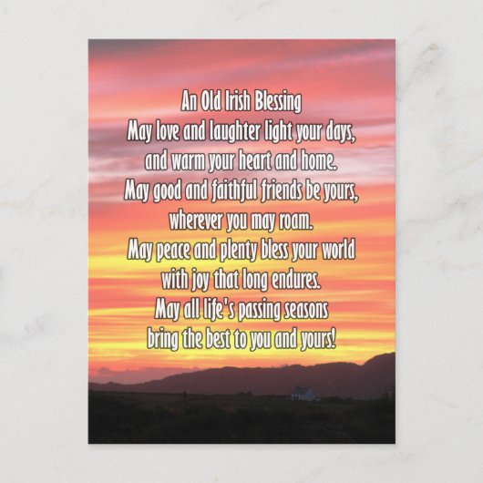 Old Irish Segen Postkarte (Vorderseite)