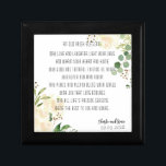 Old Irish Sessing & Personalize Wedding Greenerie Erinnerungskiste<br><div class="desc">Ein feiner irischer Segen für eine grüne Hochzeit. St. Patricks Saisondesign. Elfenbeinküste Rose mit verschiedenen Aquarellfarben Hochzeitsgrün von Eukalyptus und Beeren.</div>