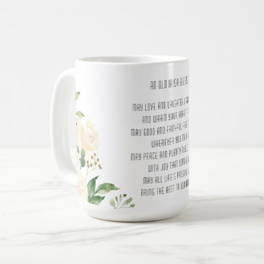 Old Irish Sessing & Personalize Wedding Greenerie Kaffeetasse (Vorderseite Links)