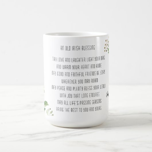 Old Irish Sessing & Personalize Wedding Greenerie Kaffeetasse (Mittel)
