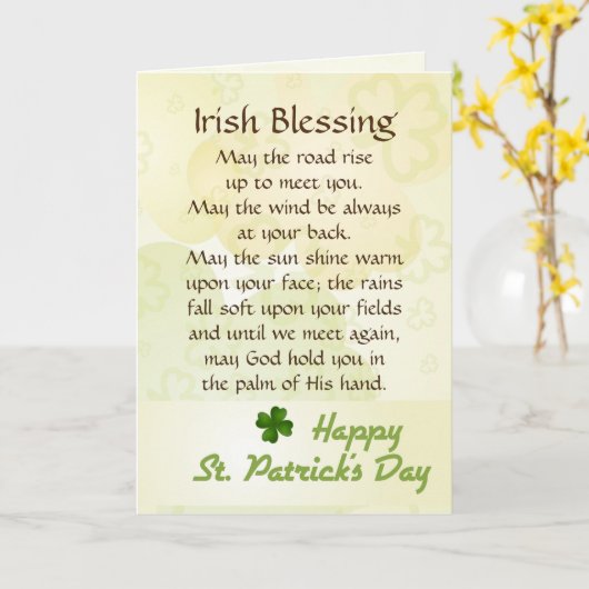 Old Irish Sessing St. Patrick's Day Custom Karte (Gelbe Blume)