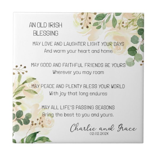 Old Irish Sessing & Wedding Greenery 3 Fliese (Vorderseite)