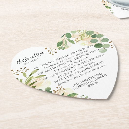 Old Irish Sessing & Wedding Greenery 3 Untersetzer (angewinkelt)