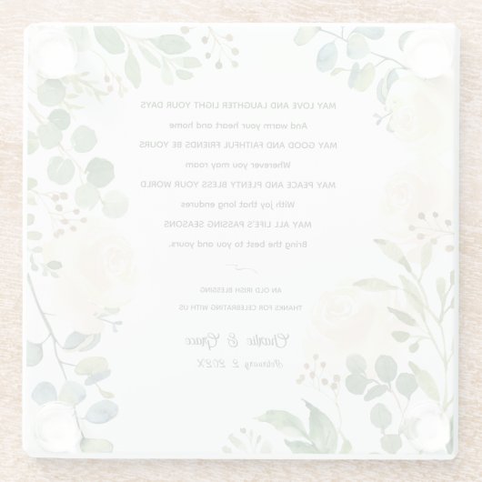 Old Irish Sessing & Wedding Greenery Glasuntersetzer (Rückseite)