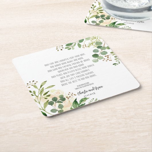 Old Irish Sessing & Wedding Greenery Rechteckiger Pappuntersetzer (angewinkelt)