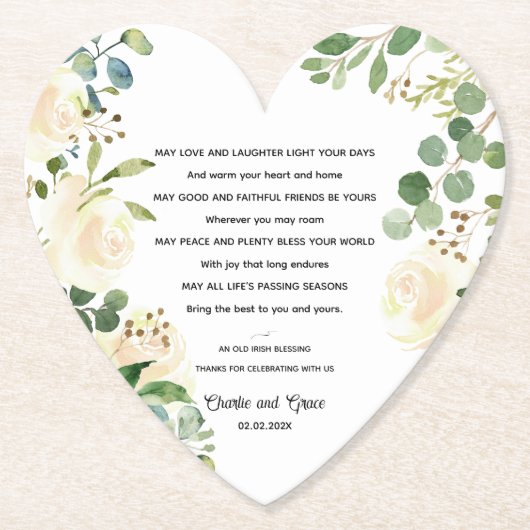 Old Irish Sessing & Wedding Greenery Untersetzer (Vorderseite)