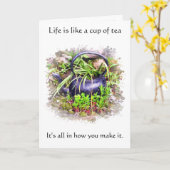 Old Irish Teapot Proverb Card Karte (Gelbe Blume)