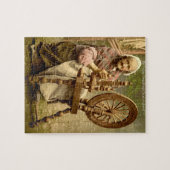 Old Irish Wool Spinner Lady, Jigsaw Puzzle (Horizontal)