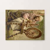 Old Irish Wool Spinner Lady, Jigsaw Puzzle (Horizontal)