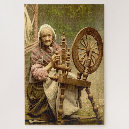 Old Irish Wool Spinner Lady Puzzle (Vertikal)