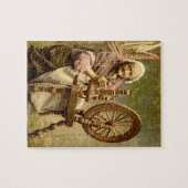 Old Irish Wool Spinner Lady Puzzle (Horizontal)