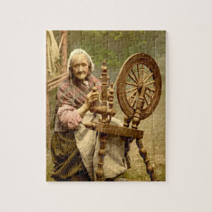 Old Irish Wool Spinner Lady Puzzle