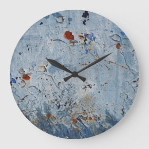 Old Iron Blue Stain Corrode Große Wanduhr