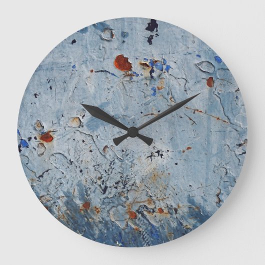 Old Iron Blue Stain Corrode Große Wanduhr (Vorderseite)