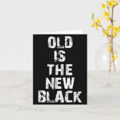 Old Is The New Black Funny Elderly People Birthday Karte (Gelbe Blume)
