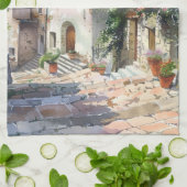 Old Italian Village  Geschirrtuch (Gefaltet)