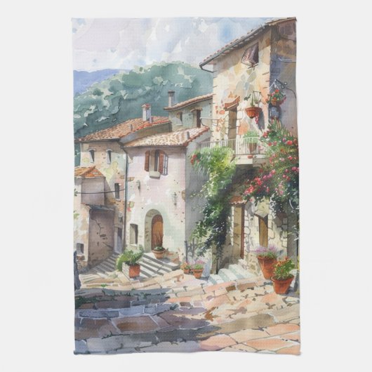 Old Italian Village  Geschirrtuch (Vertikal)