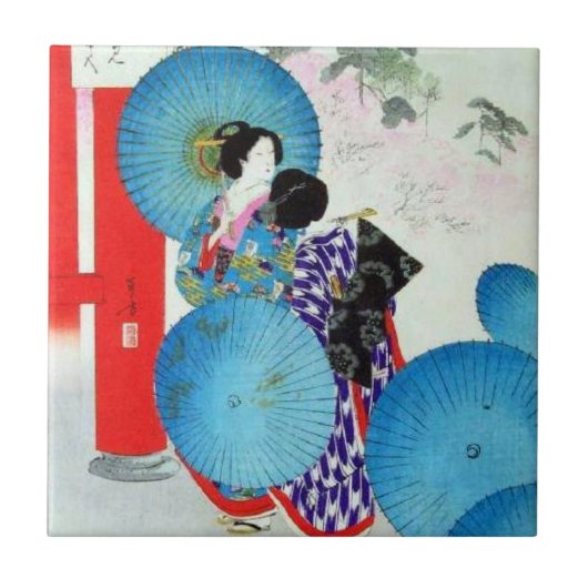 Old Japan Keramik Tile, Small (4,25" x 4,25") Fliese (Vorderseite)