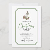 Old Jar mit grünen Twigs & Berries Weihnachtsgrün Einladung (Vorderseite)