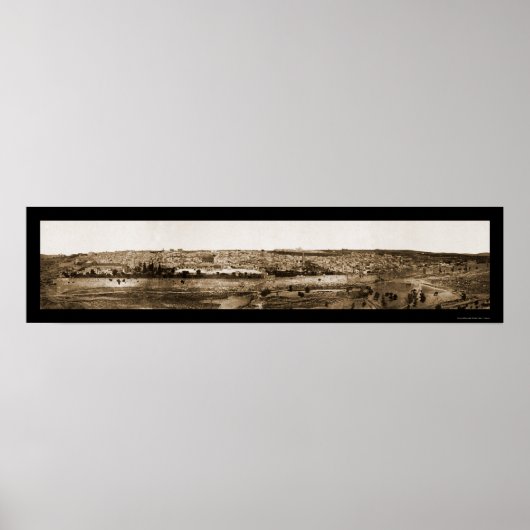 Old Jerusalem Panview Foto 1865 Poster (Vorne)