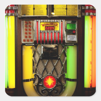 Old Jukebox Quadratischer Aufkleber