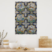 Old Keramik Tiles Animal Kingdom Poster (Küche)