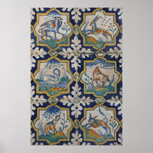 Old Keramik Tiles Animal Kingdom Poster (Vorne)