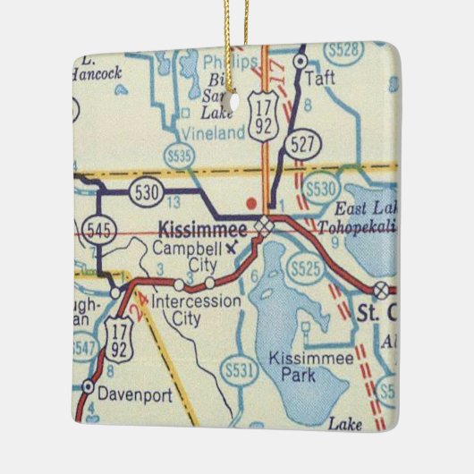 Old Kissimmee Map Keramikornament (Links)