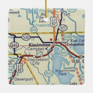 Old Kissimmee Map Keramikornament
