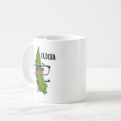 Old-kra Funny Okra Pun Kaffeetasse (Vorderseite Links)