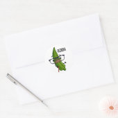 Old-kra Funny Okra Pun Runder Aufkleber (Umschlag)