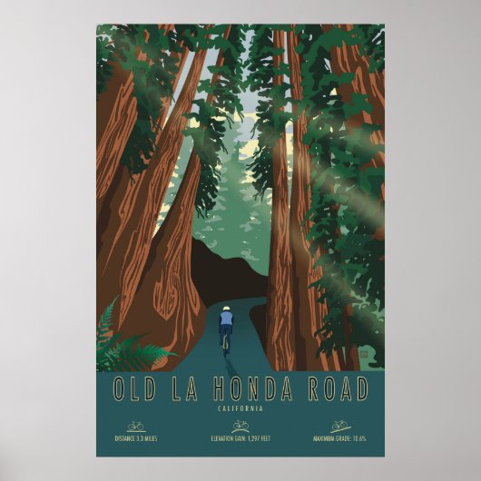 Old La Honda Road Radfahrposter Poster (Vorne)