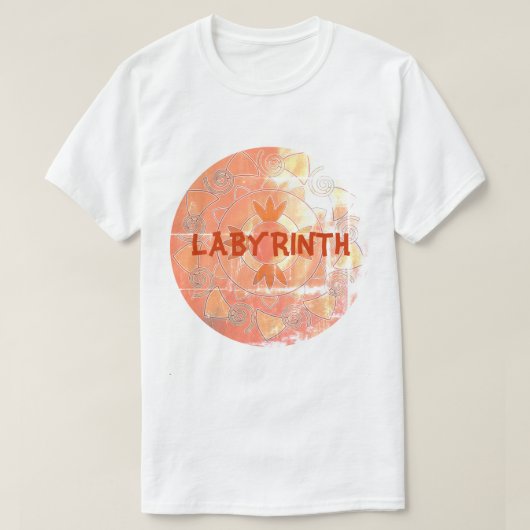 Old Labyrint anpassbarer Text rund um mandala T-Shirt (Design vorne)