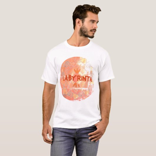 Old Labyrint anpassbarer Text rund um mandala T-Shirt (Vorne ganz)