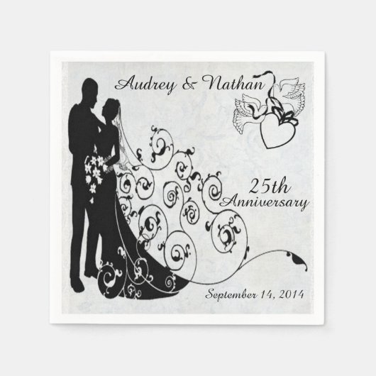 Old Lace Anniversary Personalisiert Napkins Serviette (Vorderseite)